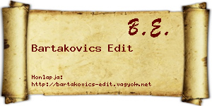 Bartakovics Edit névjegykártya